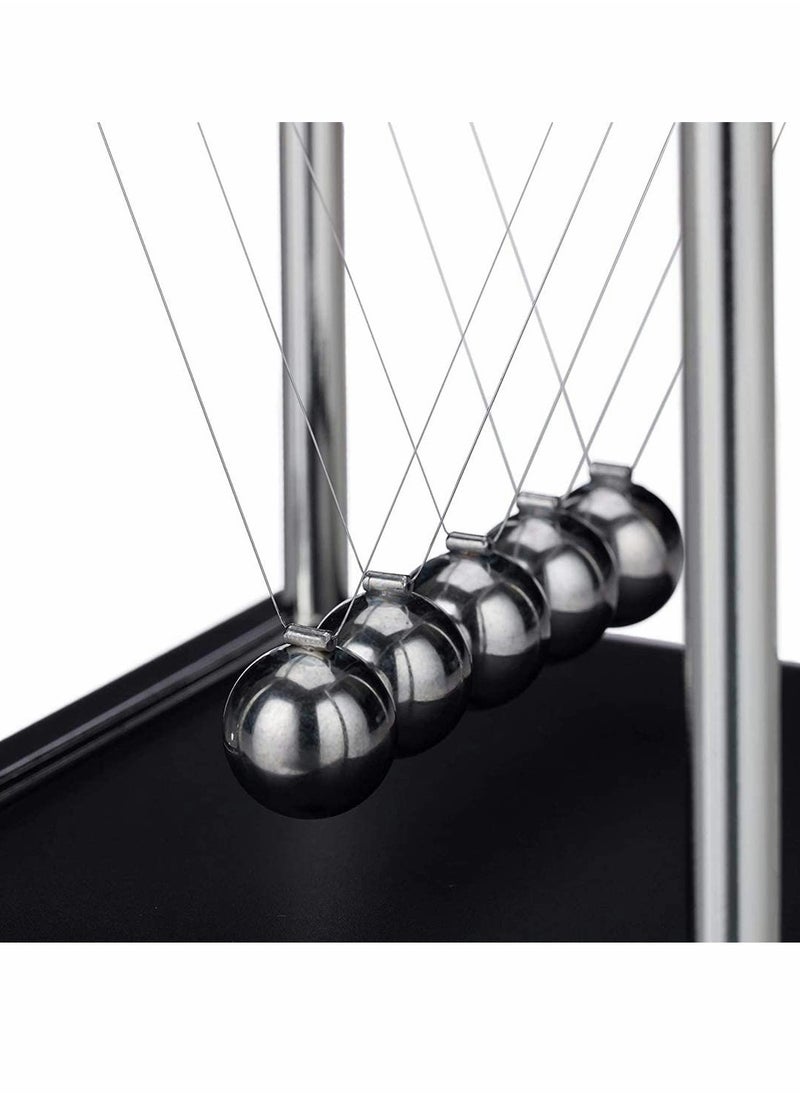 Classic Newton Cradle Balance Balls Wooden Base Newton's Cradle Balance Balls Adults Physics Science Steel Pendulum Ornaments Educational Toy Gift for Home Office Desk