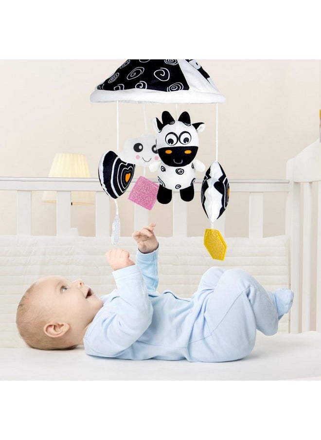 Hanging Baby Toys High Contrast Patterns For Recognition Visual Development With Rattles And Teether Suitable For Hanging On Baby Crib And Car For 0-18 Months (13.8In, Cow)
