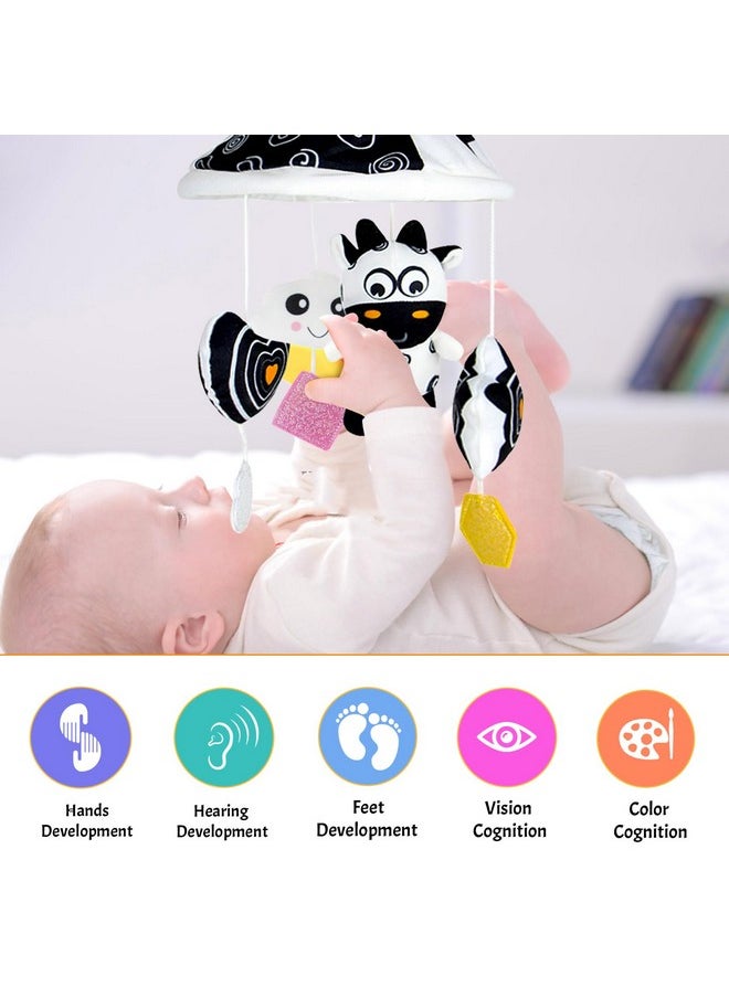 Hanging Baby Toys High Contrast Patterns For Recognition Visual Development With Rattles And Teether Suitable For Hanging On Baby Crib And Car For 0-18 Months (13.8In, Cow)