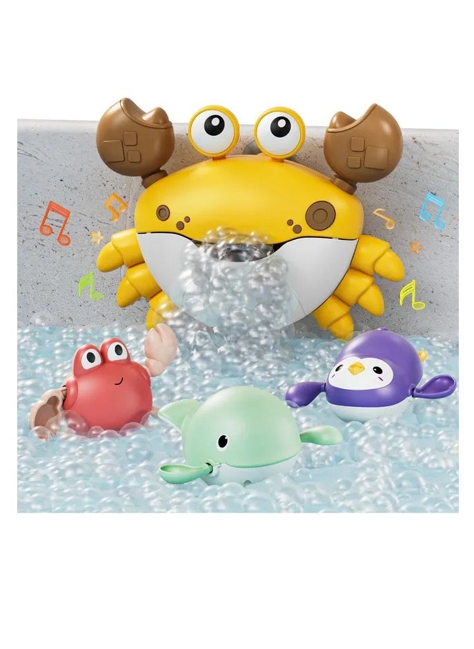 Tumama Kids Bubble Making Crab Toy With Bath Toys Set 4pcs