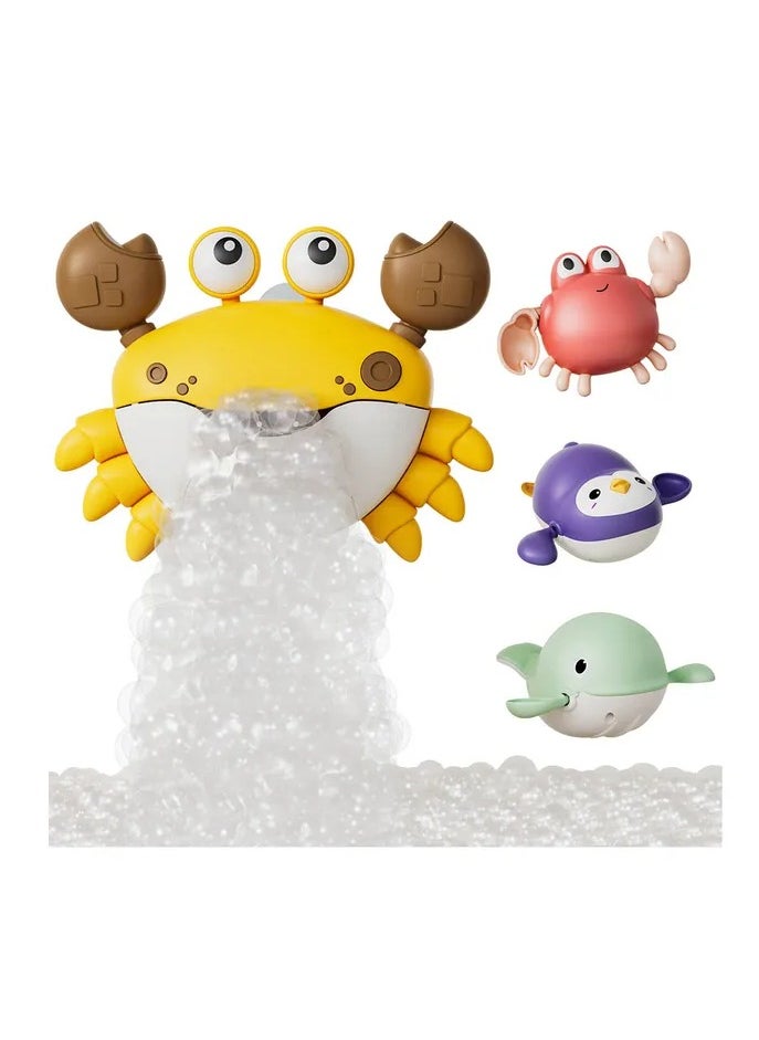 Tumama Kids Bubble Making Crab Toy With Bath Toys Set 4pcs