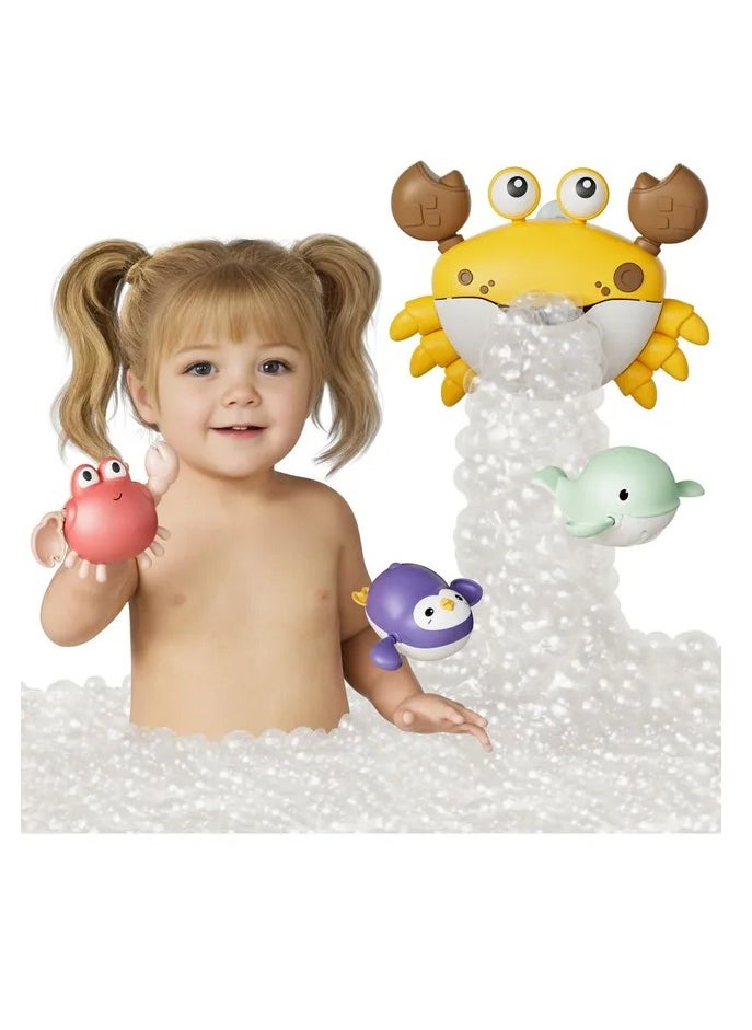 Tumama Kids Bubble Making Crab Toy With Bath Toys Set 4pcs