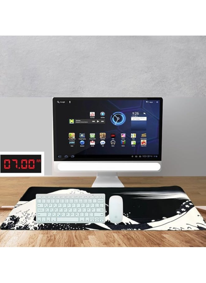 Large Gaming Mouse Pad with Stitched Edges - XL, Non-Slip, Waterproof, and