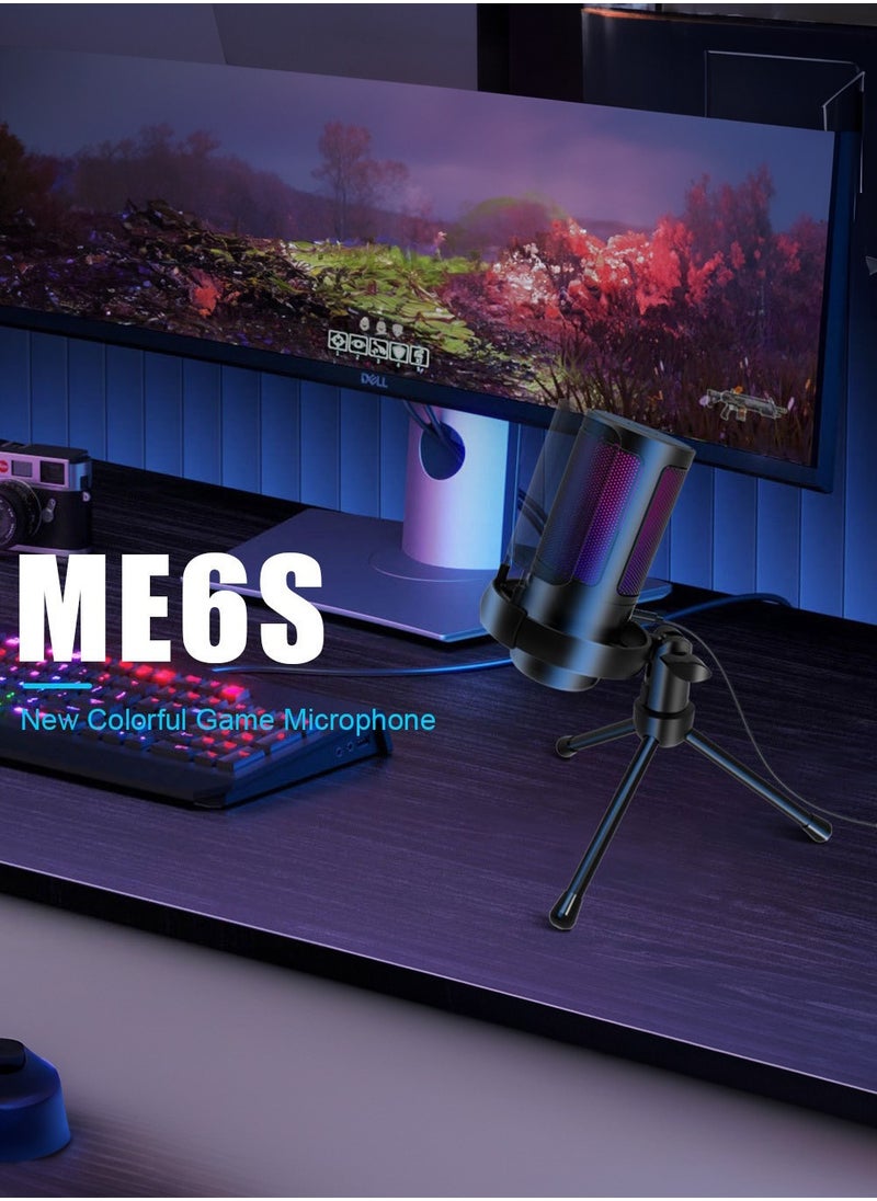 Esports game microphone desktop tripod recording microphone USB computer live broadcast condenser microphone RGB