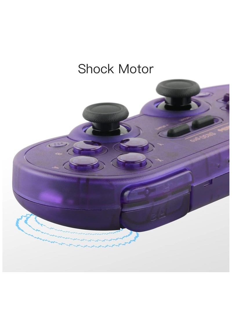 SN30 Pro Wireless Bluetooth Controller (Hall Effect Joystick Update) with Joysticks Rumble Vibration USB-C Cable Gamepad Compatible with Switch,Windows, Mac OS, Android, Steam (Crystal Purple)