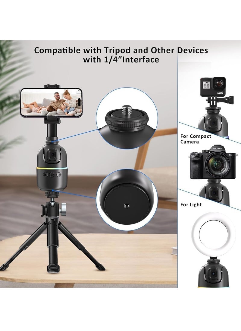 360° Rotation Smart Phone Holder with Auto Face Tracking – Gesture Control, No App Needed for Vlogging, Streaming, TikTok, Video Shooting – Universal Compatibility, Stable & Hands-Free Operation