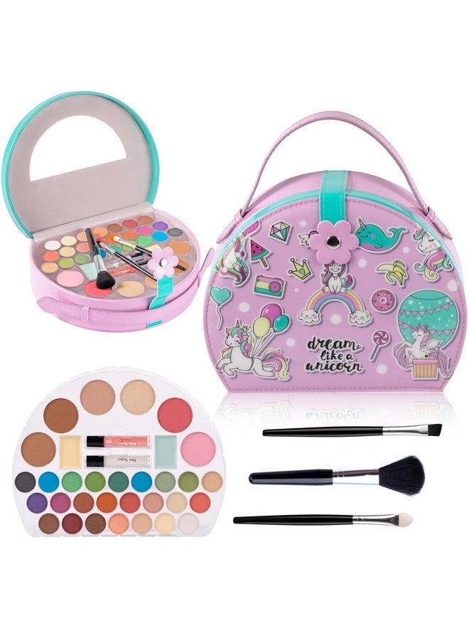 Kids Makeup Kit, Girls Makeup Kit Age 4-6 7-8 10-12, Unicorn Gift For Girls Birthday Christmas (Pink)