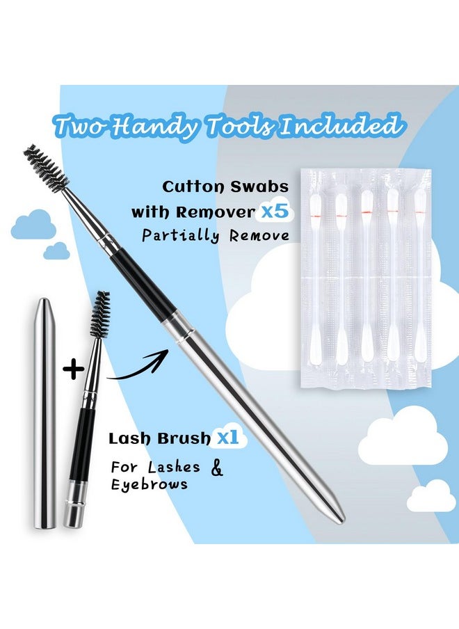 Lash Bond And Seal Lash Glue Waterproof Eyelash Glue With Lash Brush Eyelash Remover Cotton Swabs Eyelash Bond And Seal Lash Cluster Glue Strong Hold 72H Long Lasting(10Ml, Black Bond And Seal)