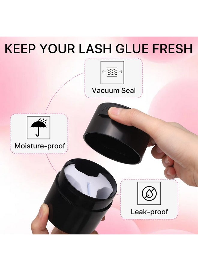 Lash Glue Container Eyelash Glue Storage Tank Sealed Adhesive Jar Eyelash Extension Supplies, Black