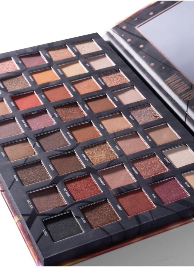 W7 Warm Up Pressed Pigment Palette - 40 High Impact Warm Tone Colours - Flawless Long-Lasting Glam Makeup