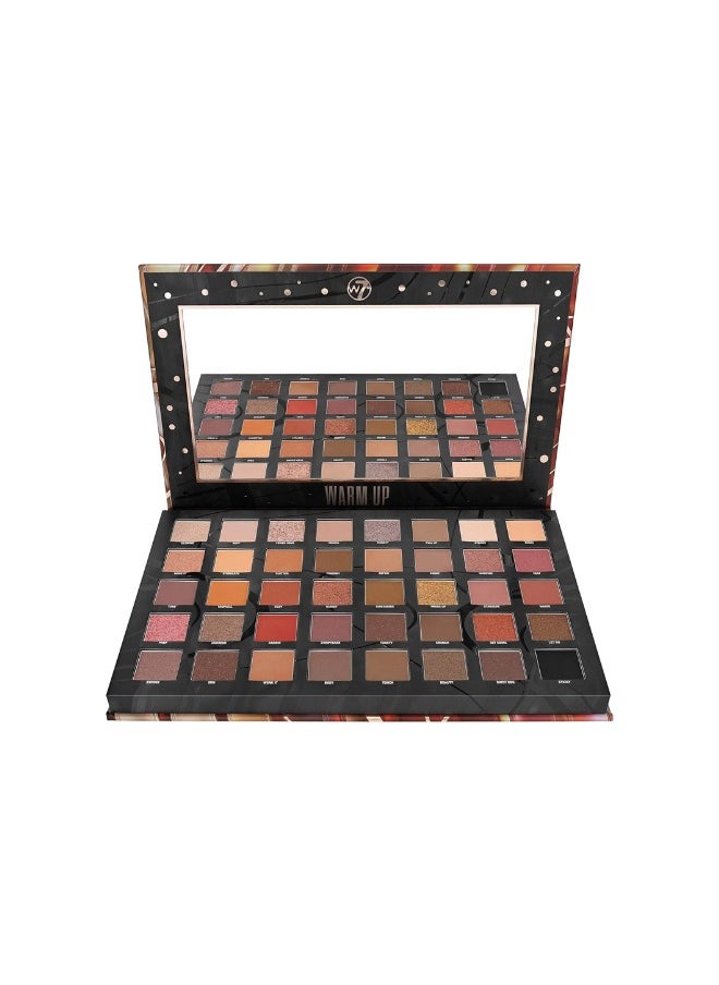 W7 Warm Up Pressed Pigment Palette - 40 High Impact Warm Tone Colours - Flawless Long-Lasting Glam Makeup