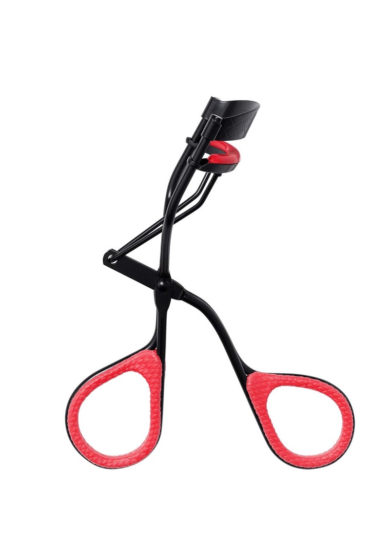 Extra Curl Eyelash Curler, Beauty Stocking Stuffers for Women, Gives All Day Dramatic Curl, Finger Grips for Non-Slip Grip, 1 Count Black/Red