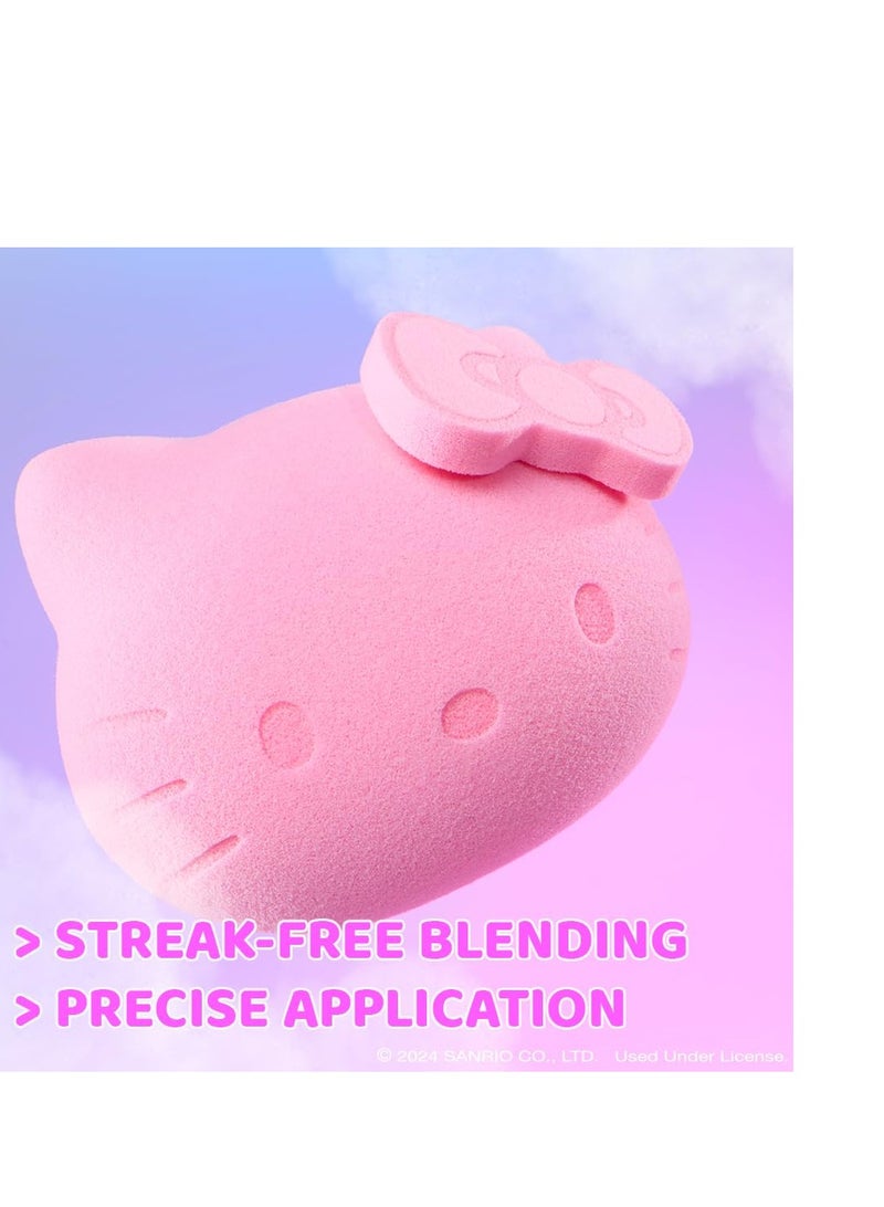 Hello Kitty Makeup Sponge - 3D Design, Easy To Use Seamless Streak-Free Application, Cruelty-Free & Vegan Pink