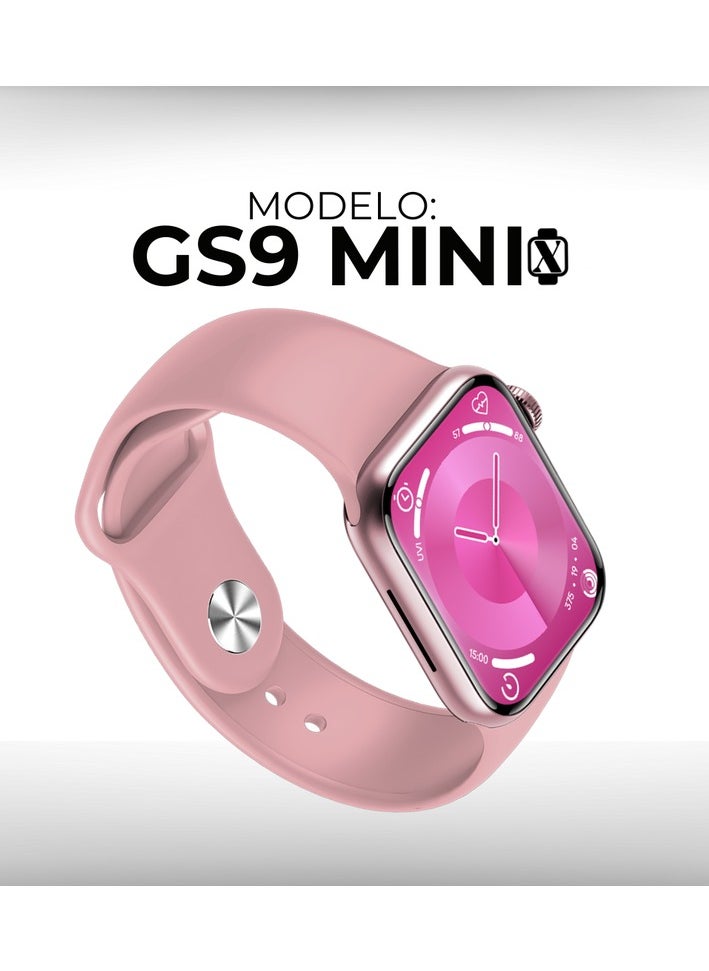 G-Tab GS9 Mini/1.75 Inches Amoled/Always Display On/Raise to Awake/Health Tracking/Multi Sport Mode/1 GB Storage Pink