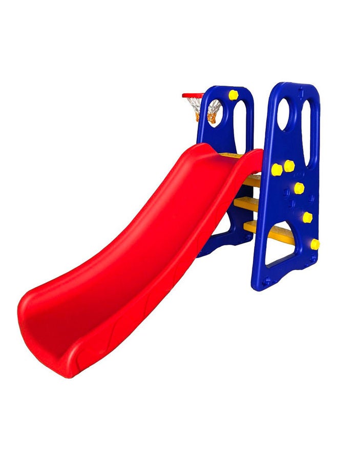 2 In 1 Slide With Basket Hoop For Kids