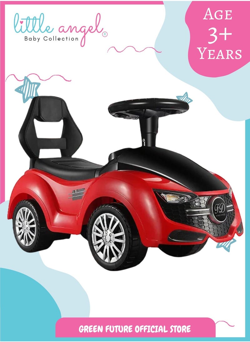 Kids Manual Ride On Car Toy with Steering Wheel Lightweight Durable Design for Toddlers Ideal for Fun and Safe Indoor or Outdoor Play