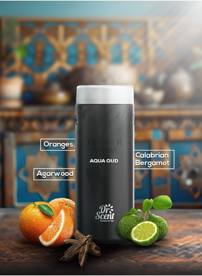 Dr Scent Breeze of Joy Diffuser Aroma Aqua Oud | Premium Oil Top Notes of Orange, Calabrian& bergamot Made in the UK | For Home, Office, Hotel & SPA (500ml)