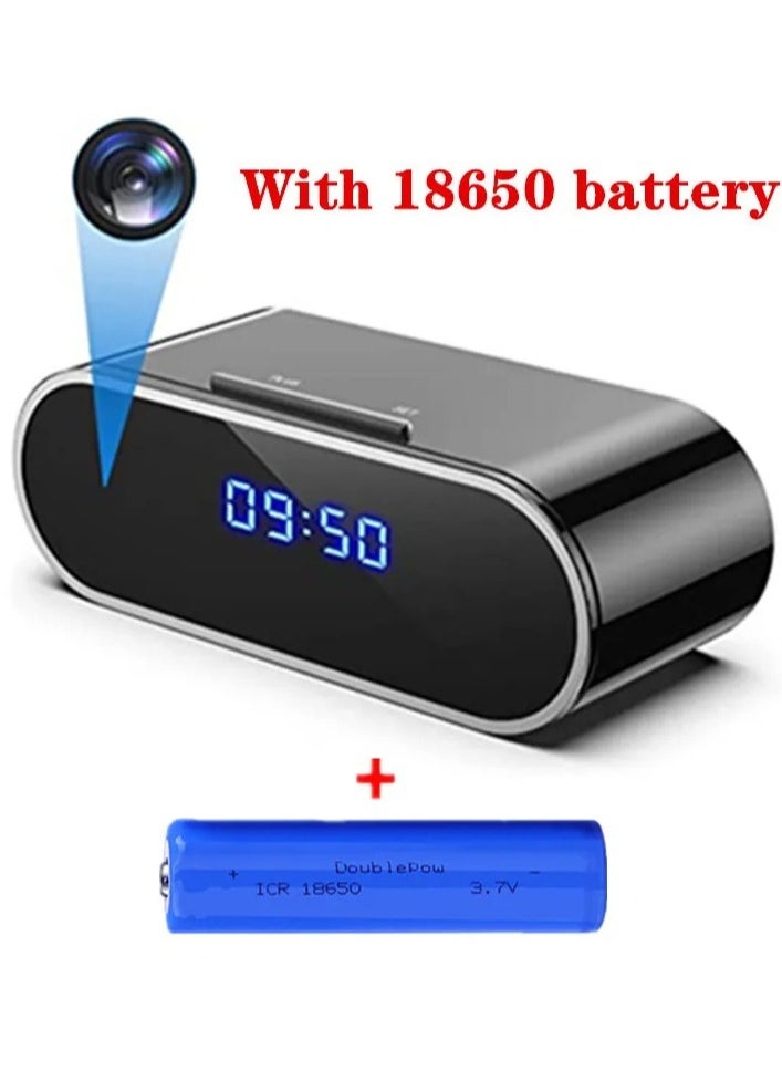 HD Wifi Secret Clock Mini Camera IR Night Vision Motion Detect Digital Clock APP Remote Monitoring Camcorder