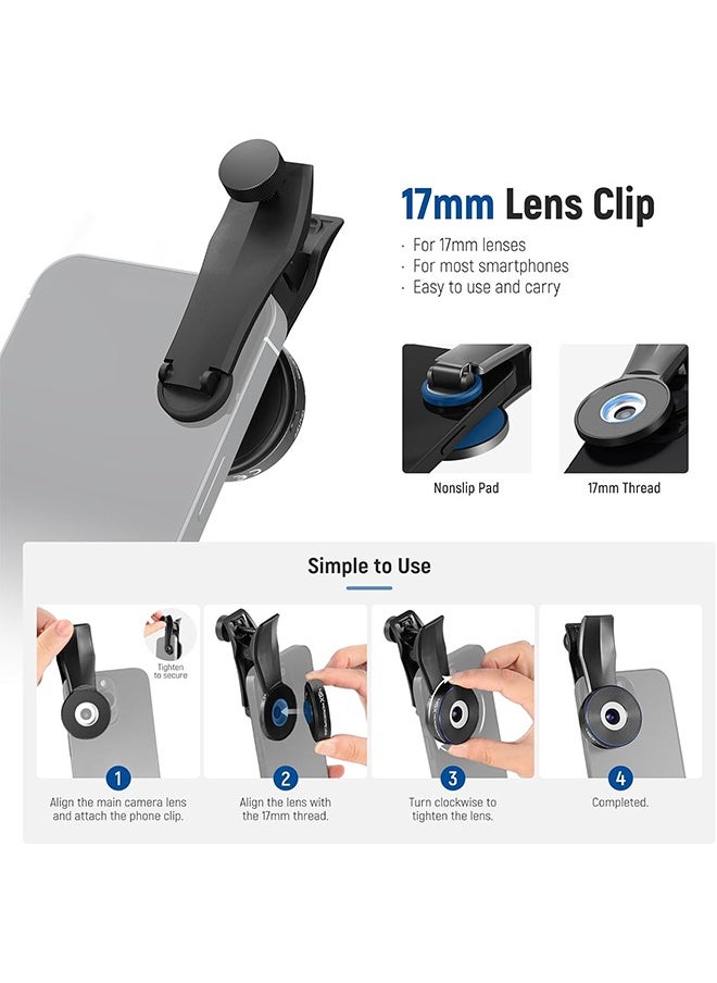 NEEWER 45X Mini Pocket Microscope Lens with 17mm Thread Phone Lens Clip, 2 Brightness LED Light, Microscopic World Observation, USB C Cable, Compatible with iPhone Samsung, LS-32 PRO