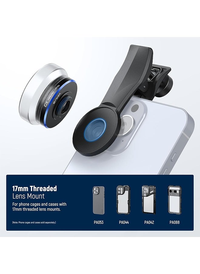 NEEWER 10X Macro Lens with 17mm Thread Phone Lens Clip and Detachable Diffuser Hood, Also for 17mm Threaded Phone Cage/Phone Case/Phone Clamp/Backplate, LS-28 PRO