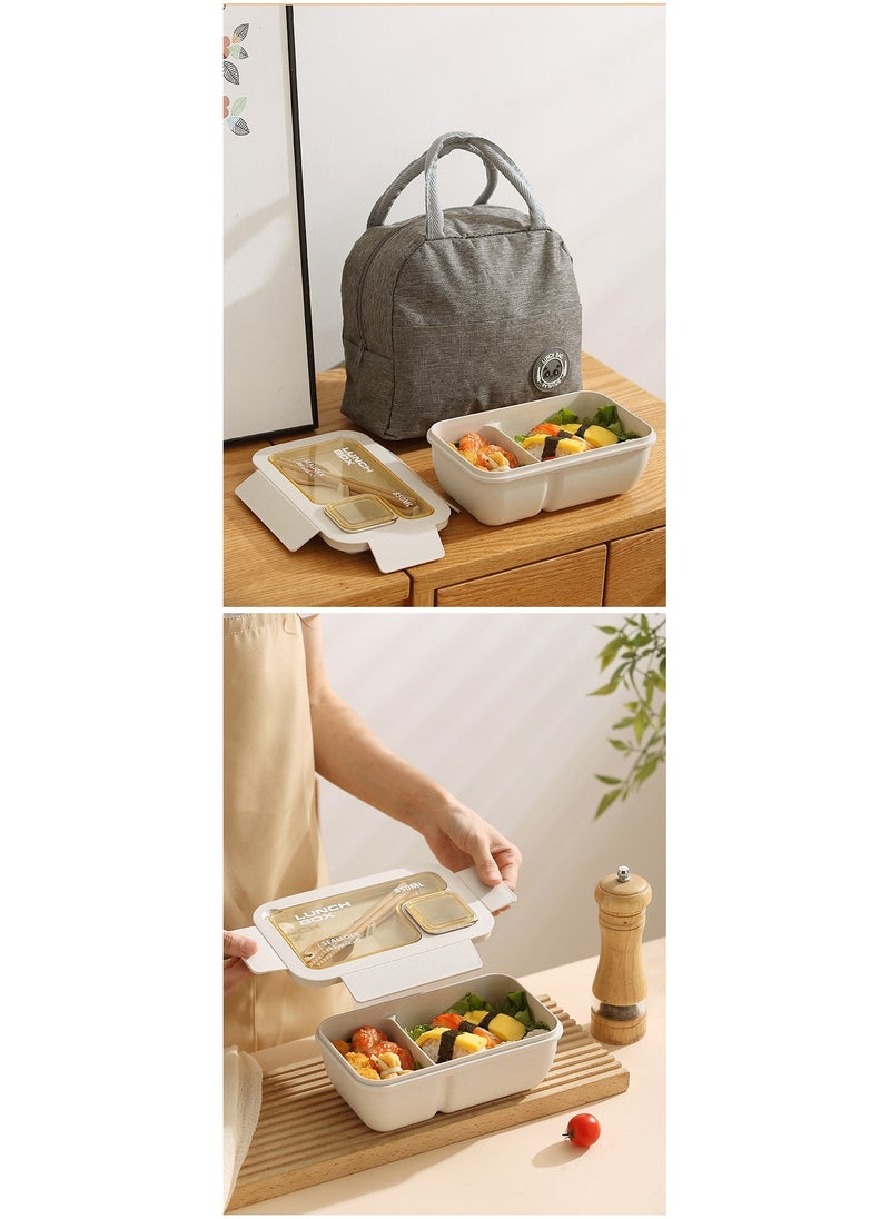 Eco-Friendly Microwave Safe Premium Lunch Box Set Waterproof Soup Bowl FREE Utensils and Thermal Insulated Bag