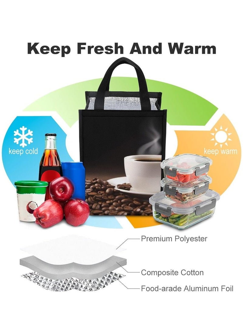 3 pcs Lunch Bag Lunch Box for Men Coffee Cup And Coffee Beans Reusable Insulated Lunch Tote Bag Thermal Cooler Bag