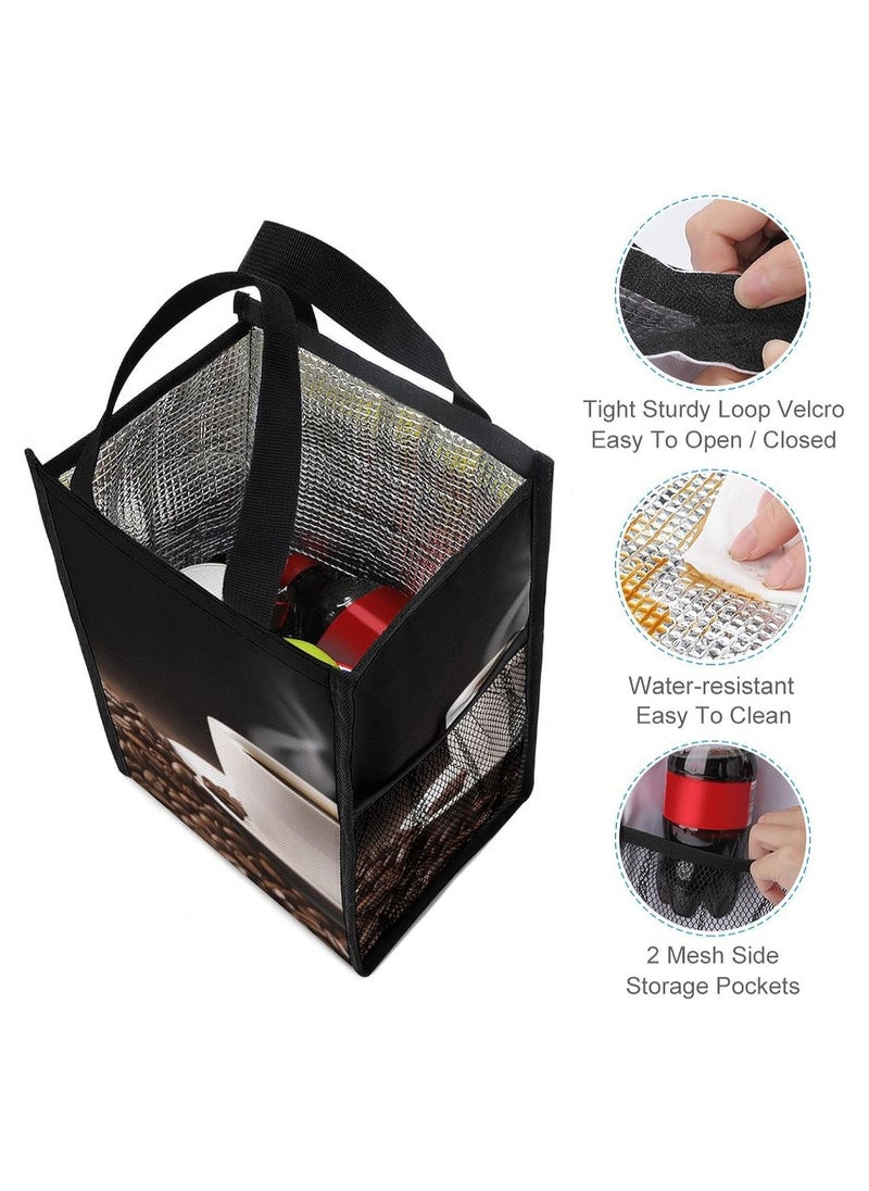 3 pcs Lunch Bag Lunch Box for Men Coffee Cup And Coffee Beans Reusable Insulated Lunch Tote Bag Thermal Cooler Bag