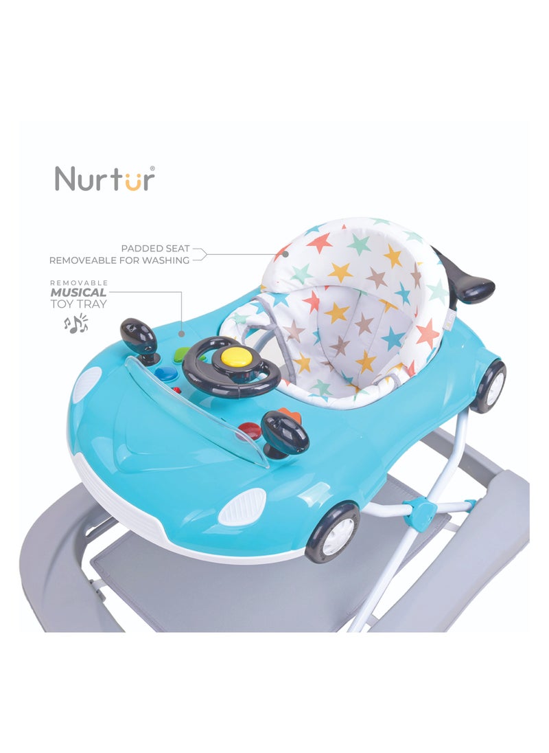 Nurtur 4 In 1 Baby Multi Walker-rocking Function- Music - 5 Height Adjustment- feeding table, car mould, easy fold - Multi