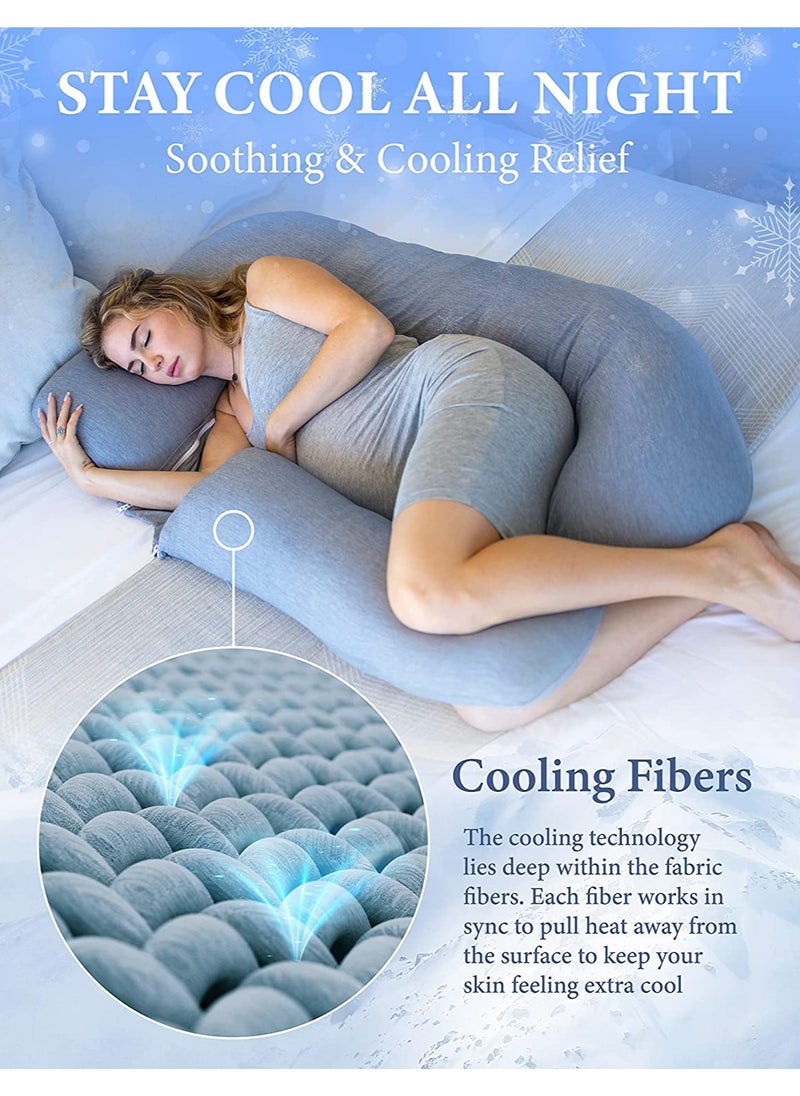 Pharmedoc U Shape Full Body Pillow - Dark Grey Cooling Cover