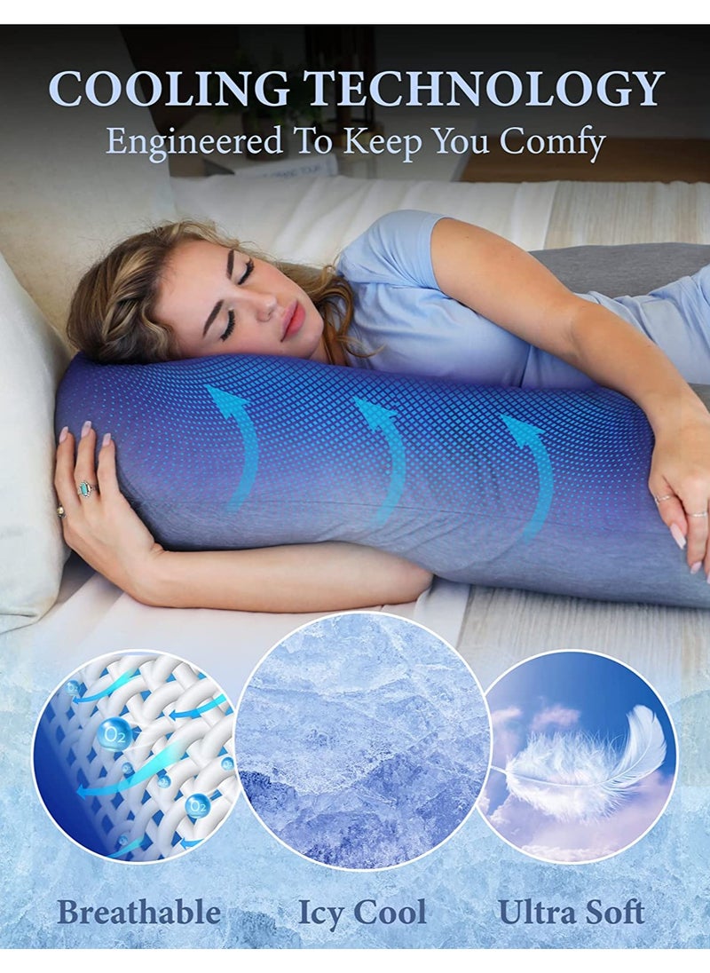 Pharmedoc U Shape Full Body Pillow - Dark Grey Cooling Cover