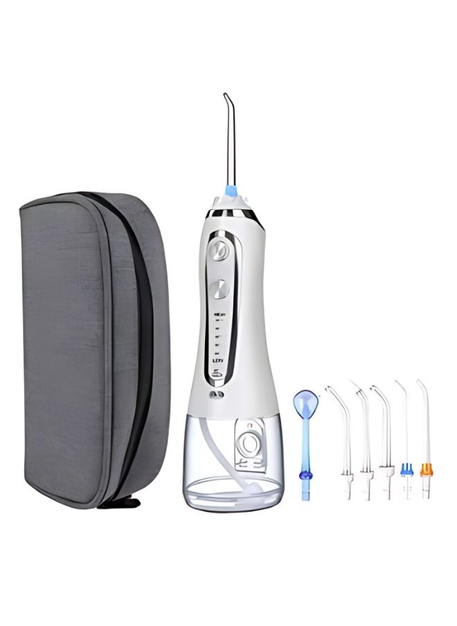 5-Mode IPX 7 Waterproof Cordless Dental Water Flosser Teeth Cleaning Set White