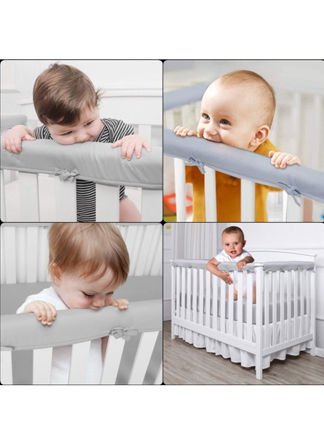 3Pcs Crib Rail Cover,Baby Bed Soft Edge Protector,Anti-Collision Strip Corner Cover For Child Bed Protection,Wrap Bed Rails,Crib Rail Edge Protector, Bed Guard Rail For Toddlers Boys Girls