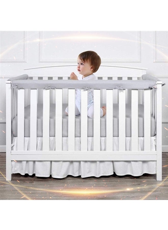 3Pcs Crib Rail Cover,Baby Bed Soft Edge Protector,Anti-Collision Strip Corner Cover For Child Bed Protection,Wrap Bed Rails,Crib Rail Edge Protector, Bed Guard Rail For Toddlers Boys Girls