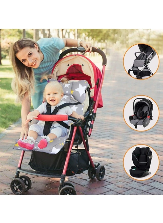 Baby Stroller Cushion,Soft and Breathable,Infant Car Seat Insert Pillow For Stroller,Car Seat,Pram,Pushchair,Newborn Stroller Insert Cushion,Stroller Cushion Head Body Support,Infant Seat Pad