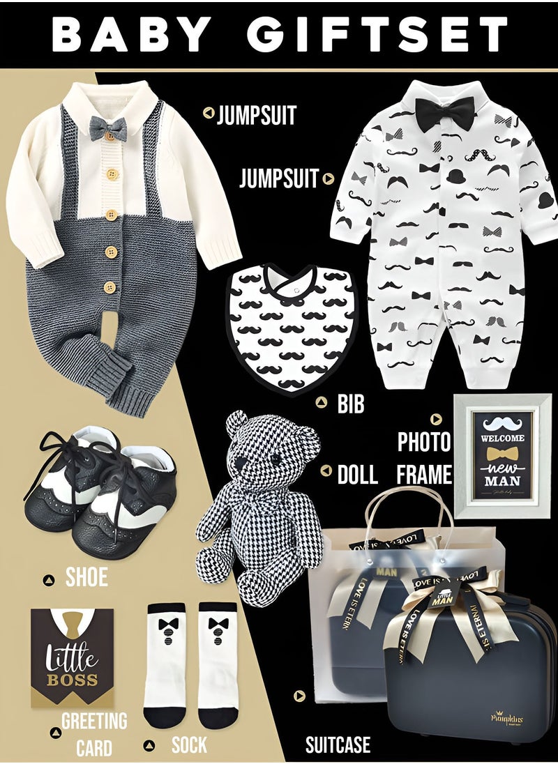 New Born Gift Set Baby Boy with Jumpsuit 9 in 1