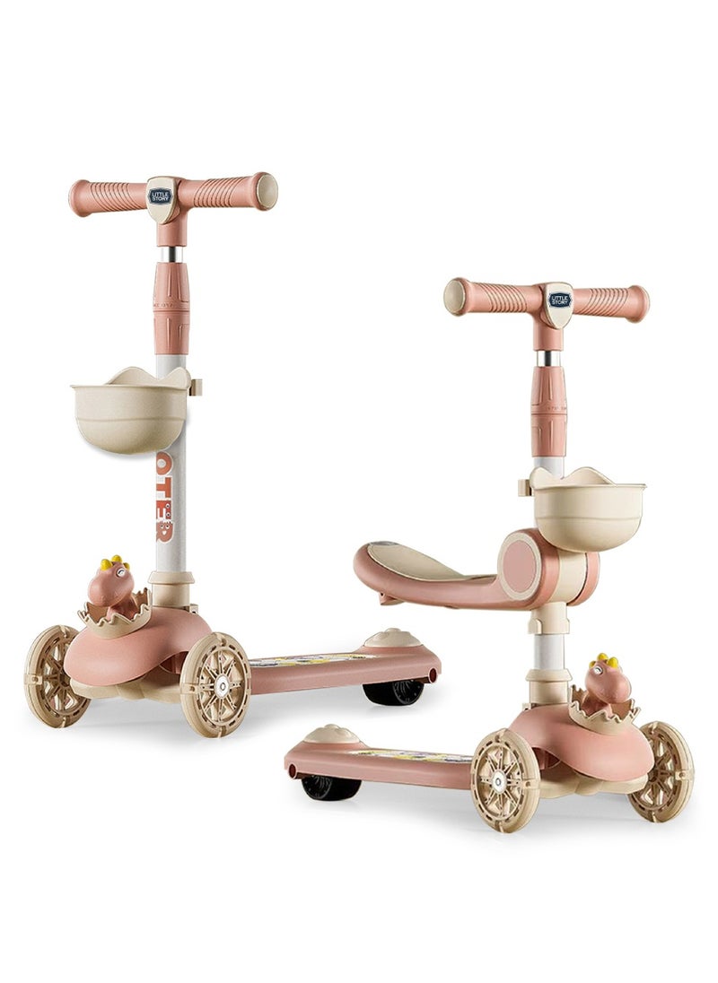 Little Story Kids Scooter & Ride on  – Dinosaur Pink