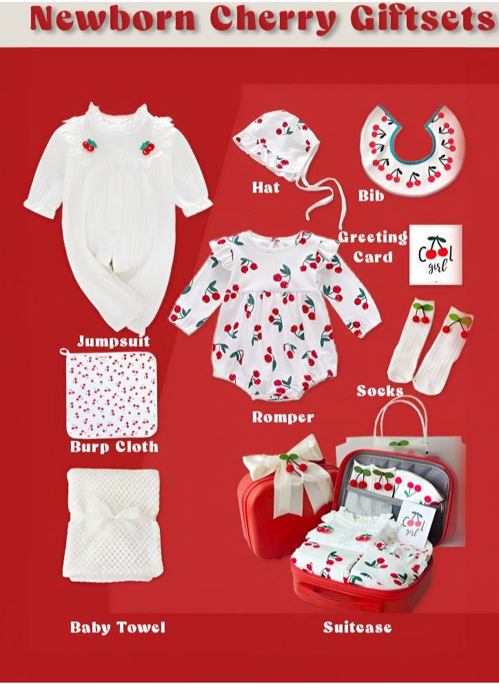 Newborn Baby Gift Set Baby Shower Gift Cherry theme 9 in 1