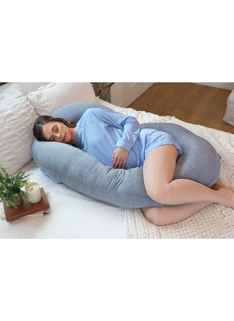 Pharmedoc C Shape Full Body Pillow -  Grey Cooling Cover