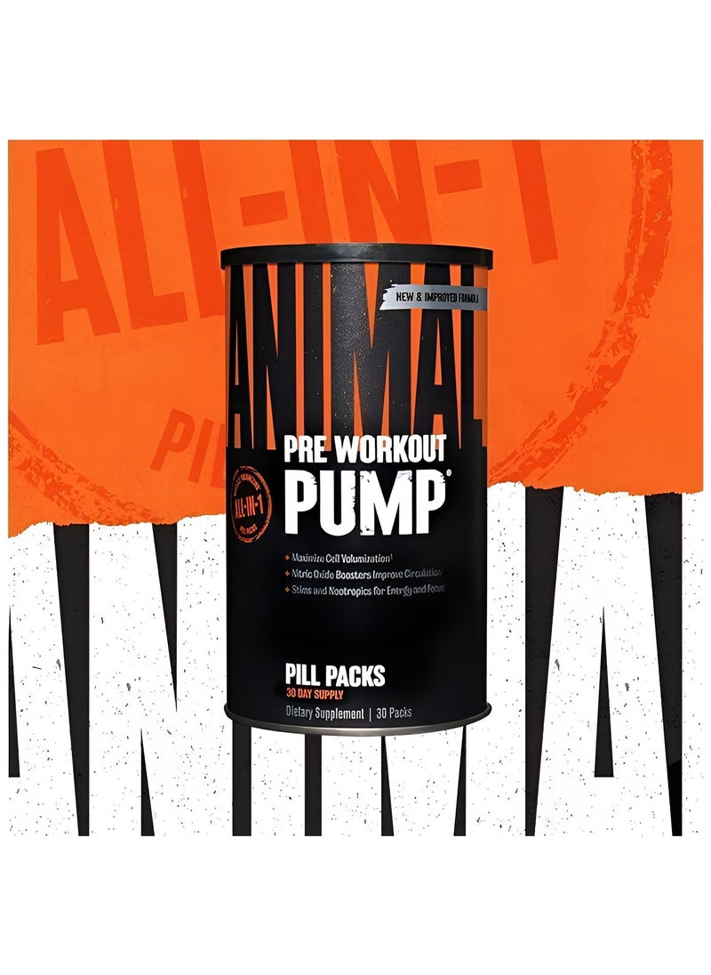 Universal, Animal Pump, Pre Workout, Muscle Volumizing, 30 Packs, 30 Servings