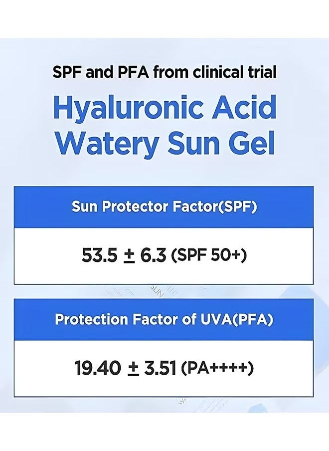 Hyaluronic Acid Watery Sun Gel 50ml, Contain Chemical Sub Blocks (SPF50+ PA++++) To Protect Skin From UV Rays, Can Blend Into The Skin Perfectly Under Makeup As Well, Perfect For All Skin Types