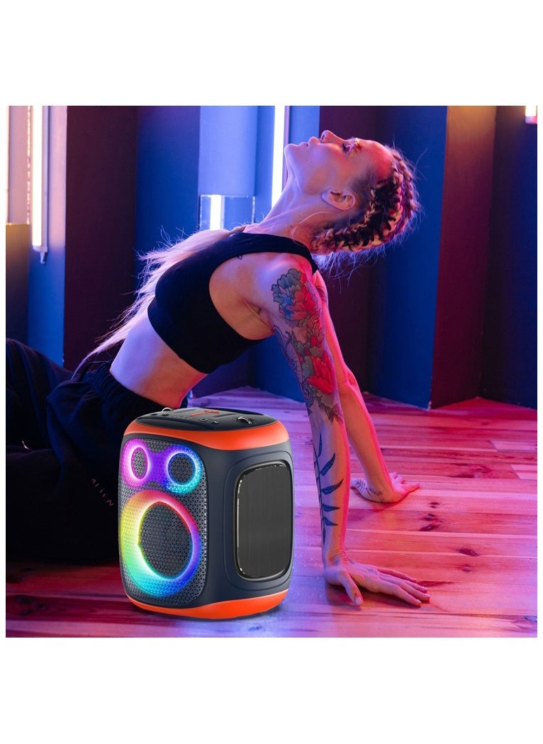 120W Wireless Bluetooth Party Speakers with Woofer, Dual Microphone KTV All-In-One Professional Outdoor Speaker System for Karaoke & Events