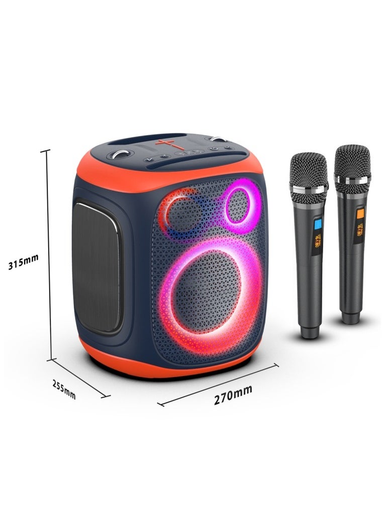 120W Wireless Bluetooth Party Speakers with Woofer, Dual Microphone KTV All-In-One Professional Outdoor Speaker System for Karaoke & Events