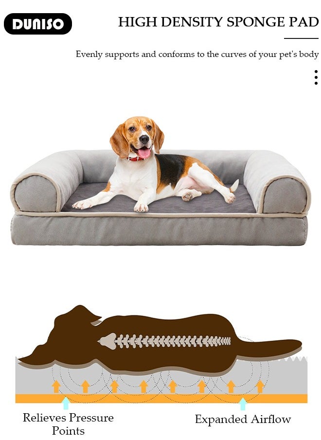 Dog Bed, Non-Slip Pet Sofa Lounger Puppy Couch Removable Machine Washable Cover Cushion Big Cat Kennel Cot, Medium Large Adult Dogs Kitten Sleeping Mattress