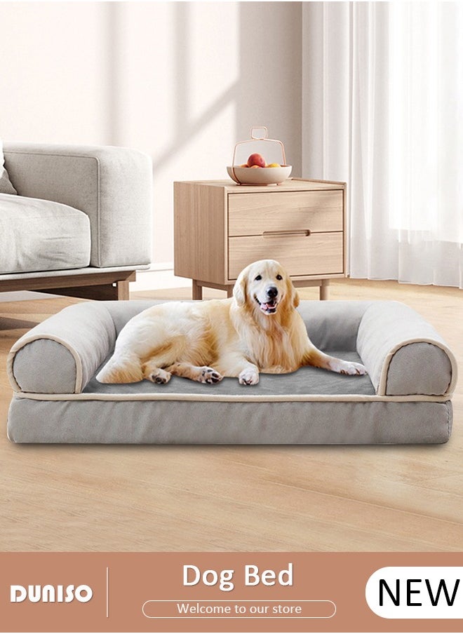 Dog Bed, Non-Slip Pet Sofa Lounger Puppy Couch Removable Machine Washable Cover Cushion Big Cat Kennel Cot, Medium Large Adult Dogs Kitten Sleeping Mattress