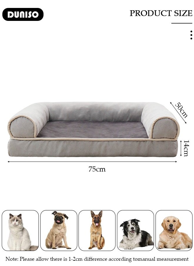 Dog Bed, Non-Slip Pet Sofa Lounger Puppy Couch Removable Machine Washable Cover Cushion Big Cat Kennel Cot, Medium Large Adult Dogs Kitten Sleeping Mattress