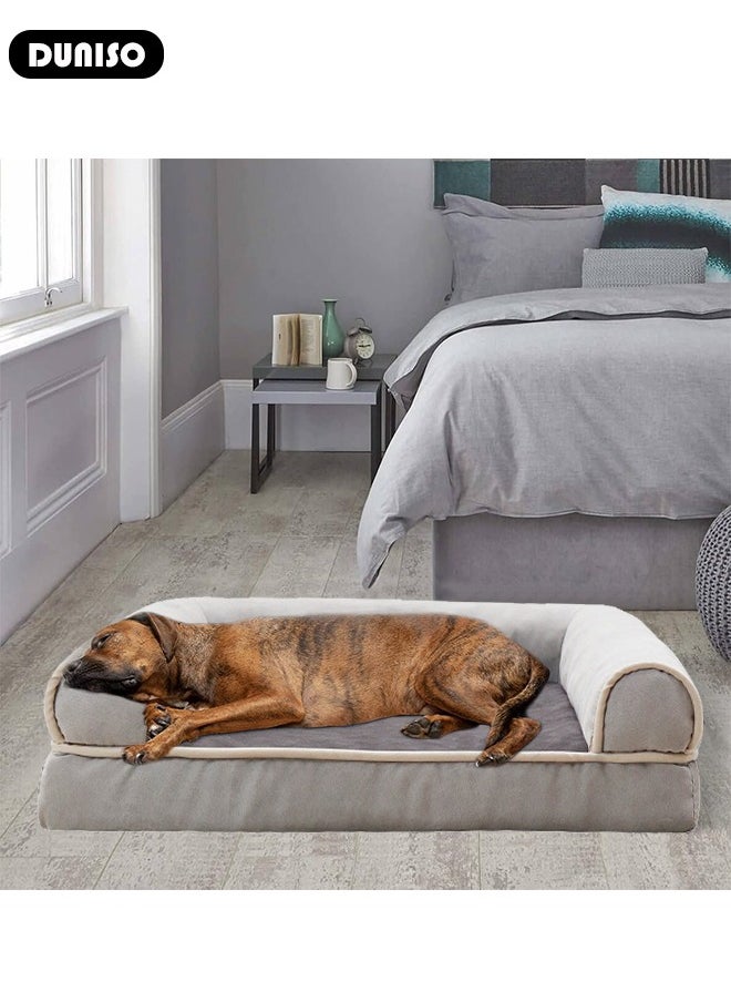 Dog Bed, Non-Slip Pet Sofa Lounger Puppy Couch Removable Machine Washable Cover Cushion Big Cat Kennel Cot, Medium Large Adult Dogs Kitten Sleeping Mattress