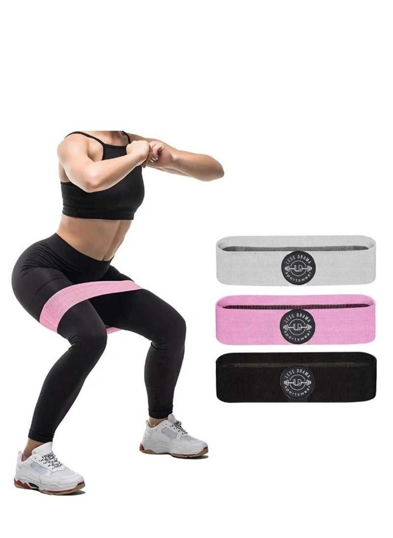 Resistance Bands Set | Non-Slip Booty Bands for Home Workouts, Yoga & Pilates | Light, Medium & Heavy Resistance Levels | Effective for Strength Training & Toning