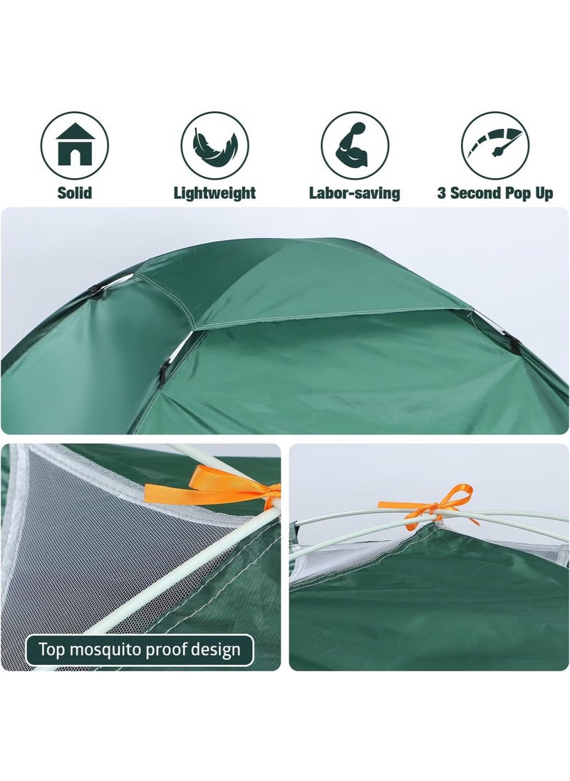 Automatic Pop-Up Instant Camping Tent | Lightweight 4-Person Tent with UV Protection | 200x200x135cm Compact Travel Tent