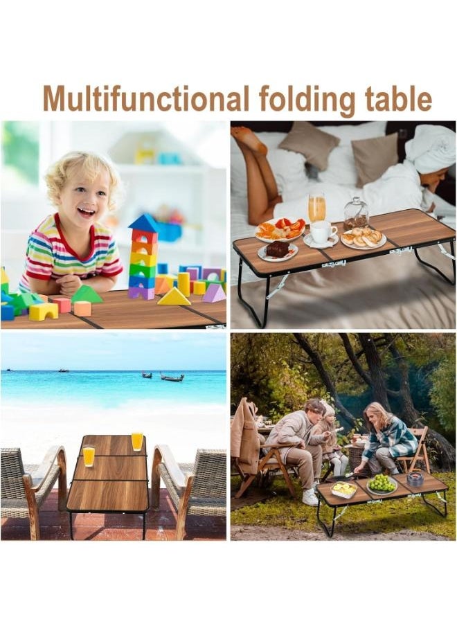 Portable Picnic Camping Table Table 3-Fold Lightweight Folding Table for Outside Picnic Garden Cooking BBQ Fishing Beach Table Size: 90*40cm