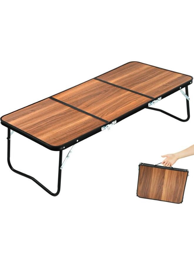 Portable Picnic Camping Table Table 3-Fold Lightweight Folding Table for Outside Picnic Garden Cooking BBQ Fishing Beach Table Size: 90*40cm